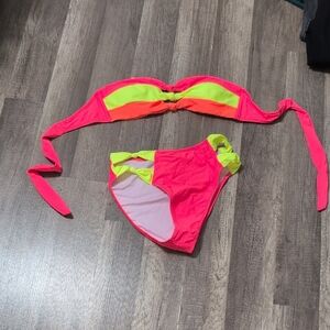 Neon Pink and Green Bikini Set